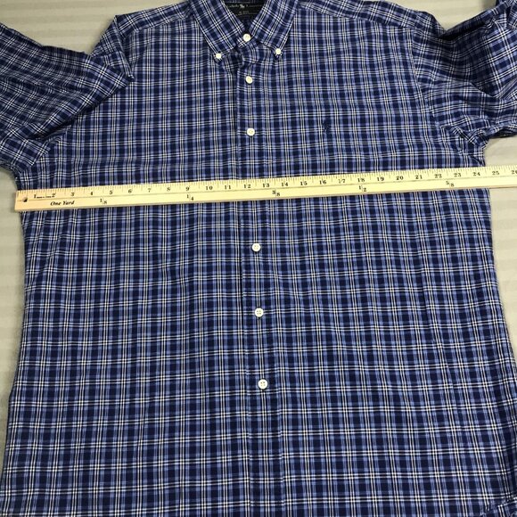Ralph Lauren Shirt Mens Medium Blue Plaid Blake Button Down Cotton Long Sleeve - Picture 4 of 10